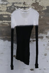 Marc Le Bihan crew neck long sleeve color block top T-shirt 2861 MLB-2861-BLACK/WHITE